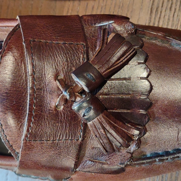 Men's Dockers brown leather kilty tassel loafers, sz 10M #90-7060, bus/casual - Picture 6 of 13